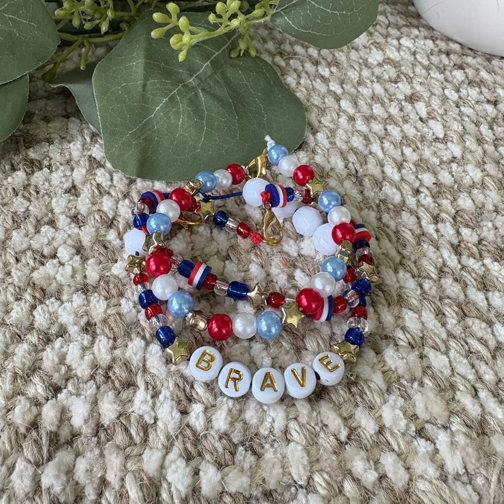 Beaded Fourth of July Bracelet Set